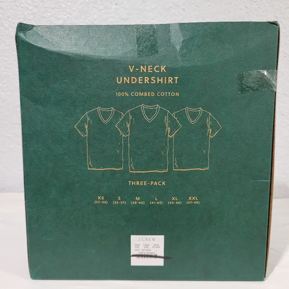New J Crew V-neck undershirts three-pack BY548